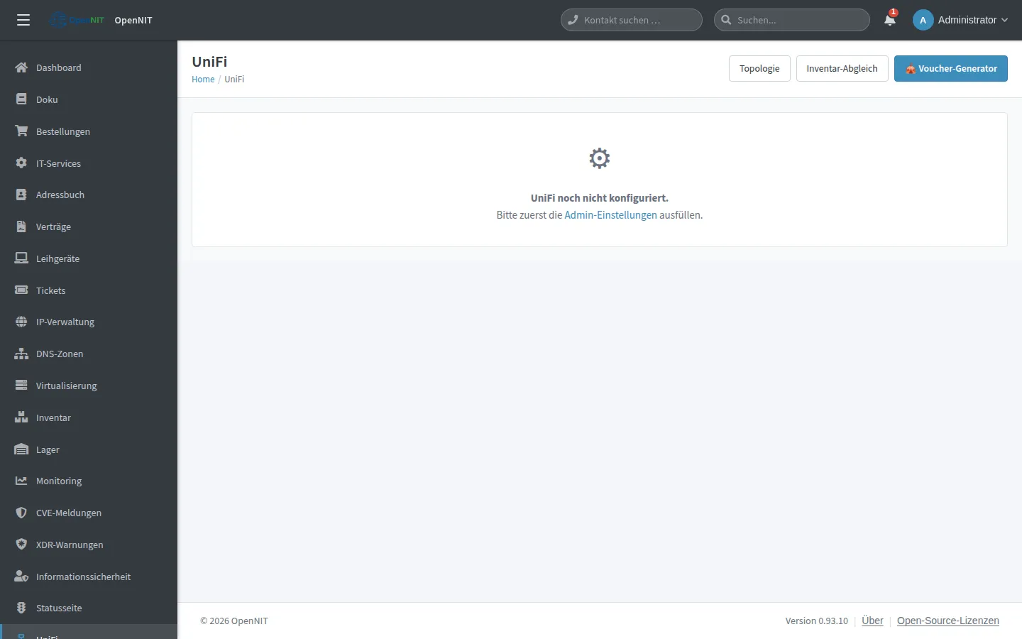 Screenshot: UniFi – Geräte, Clients & Voucher